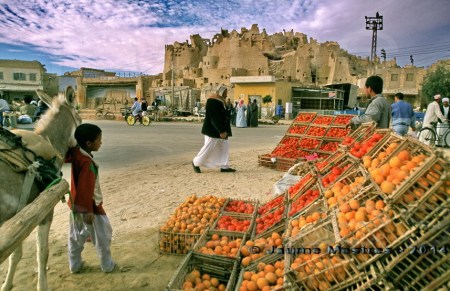 Mercat d'hortalisses davant el shali. Oasi de Siwa.Egipte
